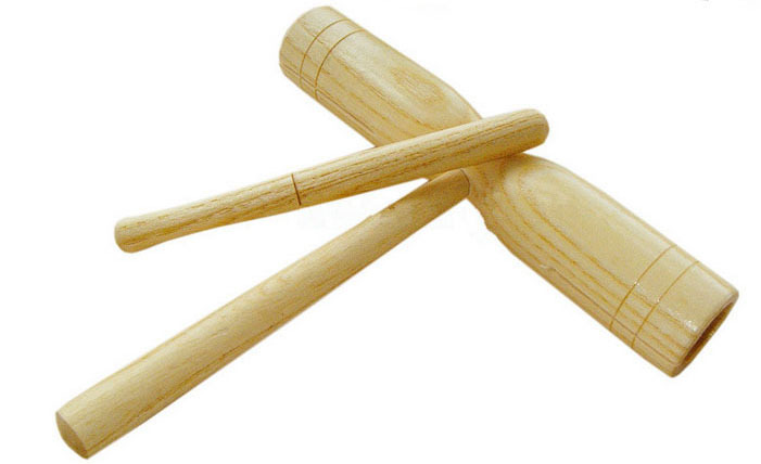 奥尔夫儿童打击乐器音乐教具早教双响筒木质环保梆子双响桶