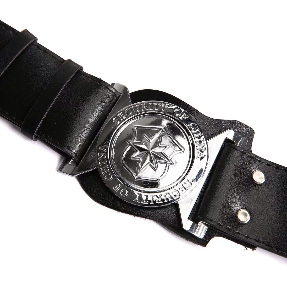 新式保安腰带 保安革武装带 斜跨腰带 黑色 保安配件 外腰带