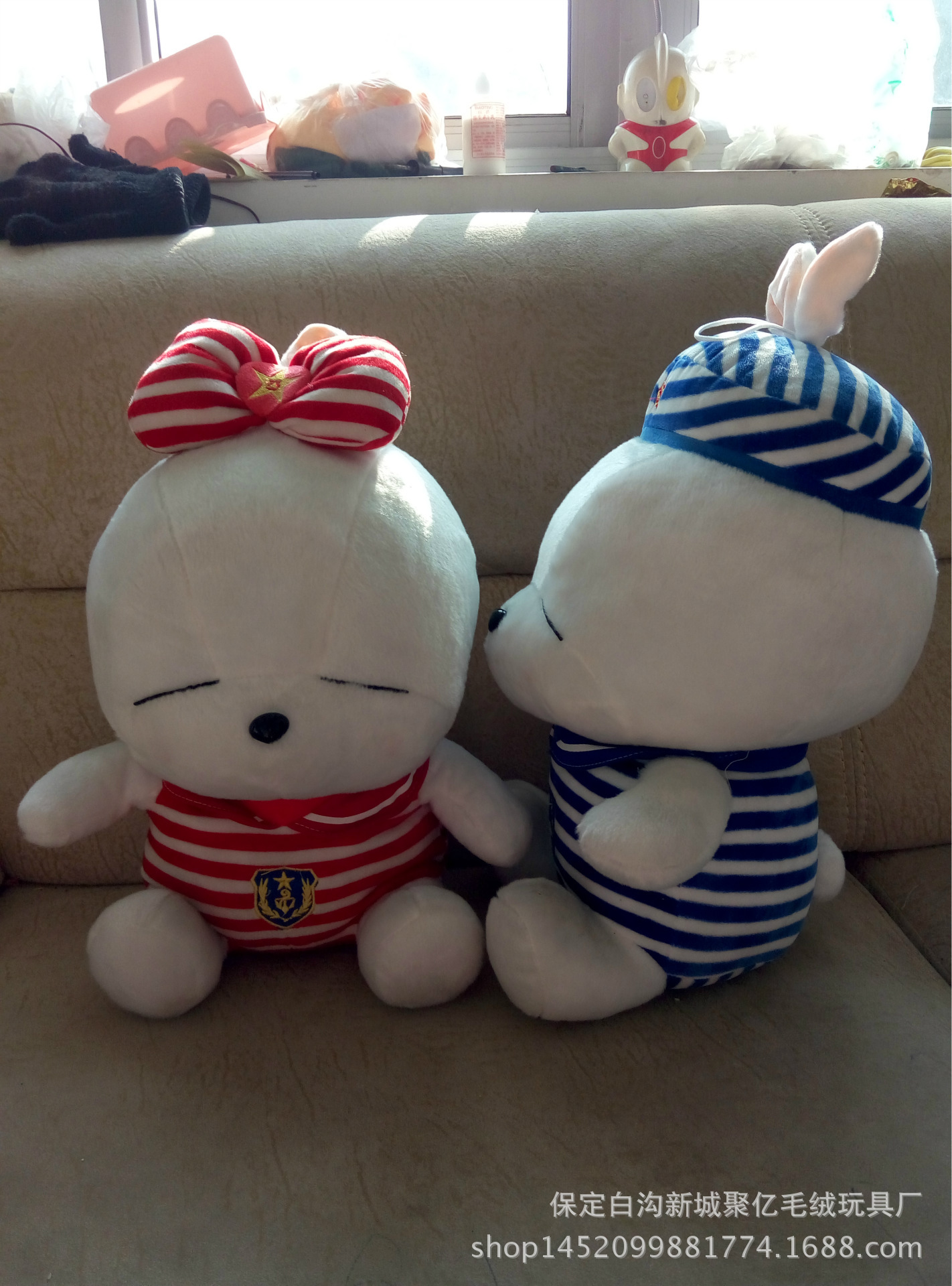 海军流氓兔毛绒玩具公仔可爱情侣兔节日礼物创意玩具批发