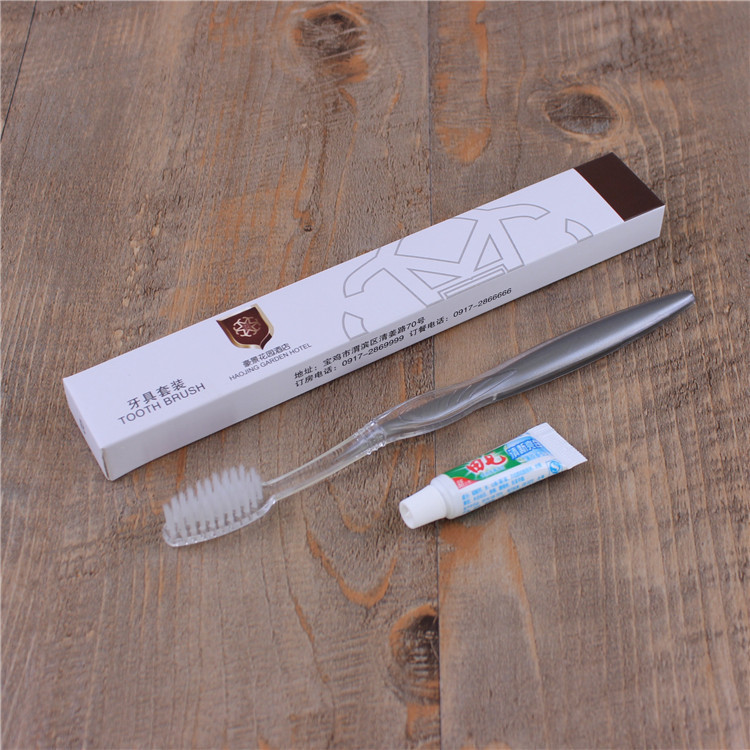酒店一次性用品一次性牙刷 宾馆 二合一牙具 牙膏套装全新料双色