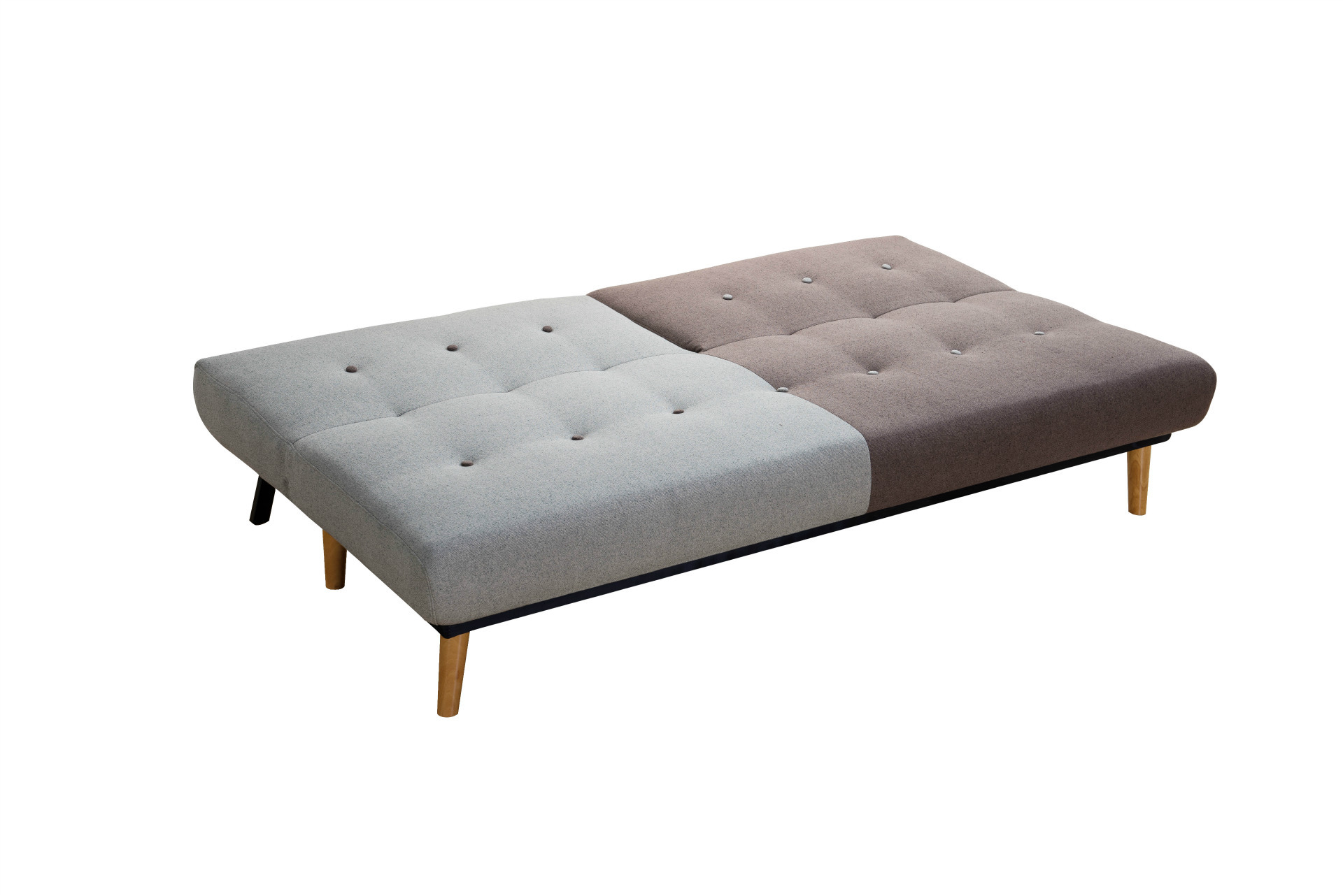 实木脚咖啡色日式懒人沙发床多功能折叠床布艺大小户型sofa bed