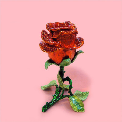 金属玫瑰花工艺品欧式家居酒店高档摆件送朋友闺蜜生日情人节礼物