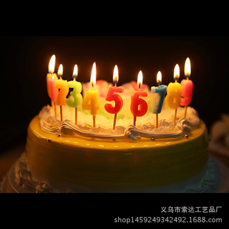批发数字蜡烛 金粉数字生日蜡烛 0-9数字套装 烘焙用品 生日用品