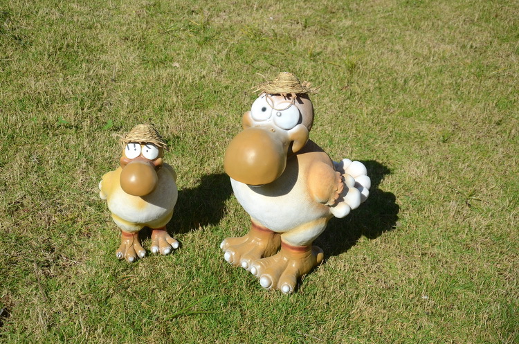 树脂摆件_树脂摆件工艺品 戴草帽大嘴鸭超萌鸭子 后