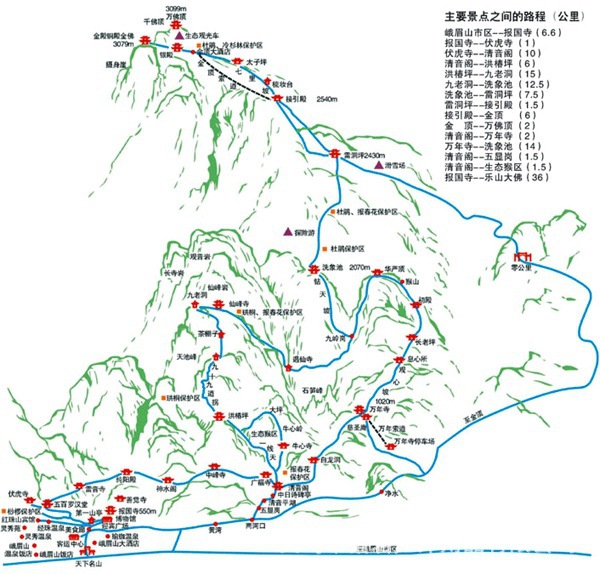 峨眉山后山路线图图片