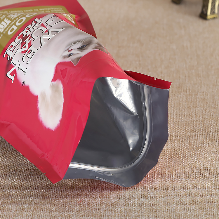 专业厂家生产定做自立自封口猫粮袋真空复合防潮包装袋