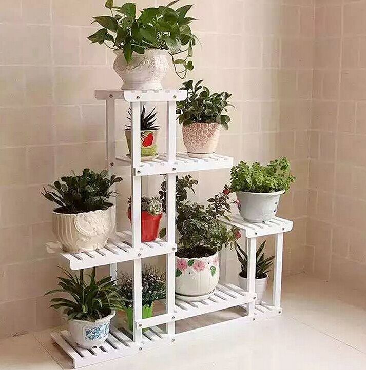 碳化实木花架多肉植物架多层盆景架阳台室内落地客厅花盆架子