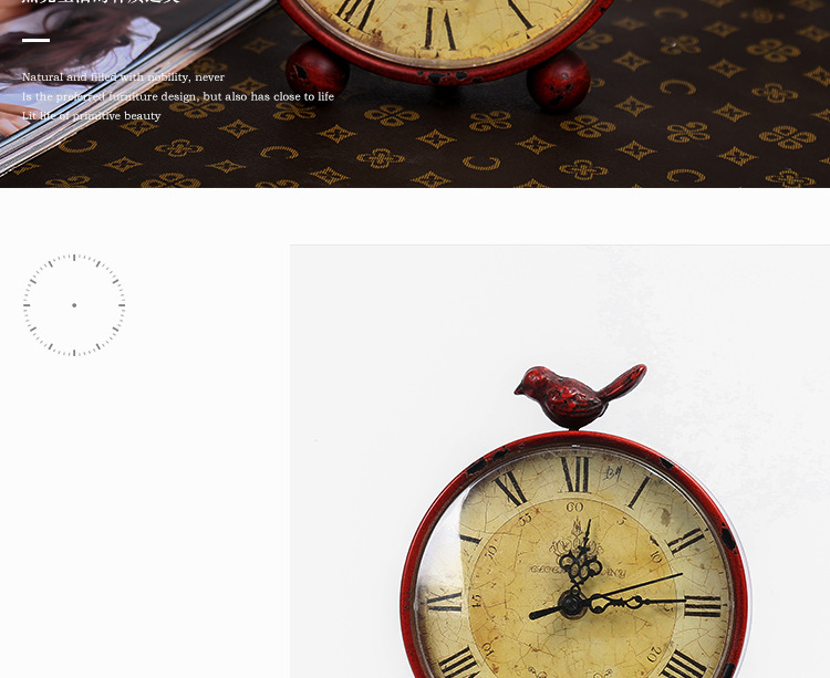 欧式复古石英钟 机械钟表创意做旧座钟居家装饰摆件 速卖通货源