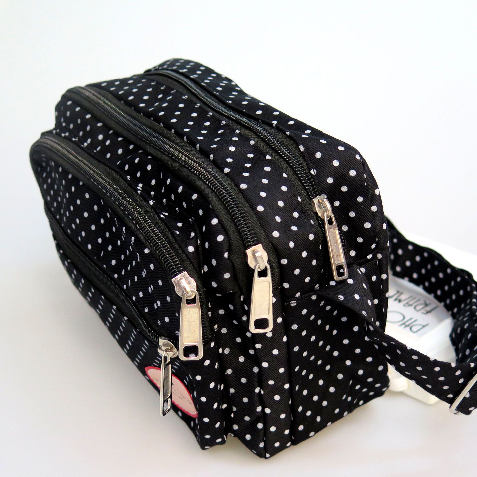 现货批发经典小圆点布包 多功能单肩斜跨布包 中老年零钱收纳包