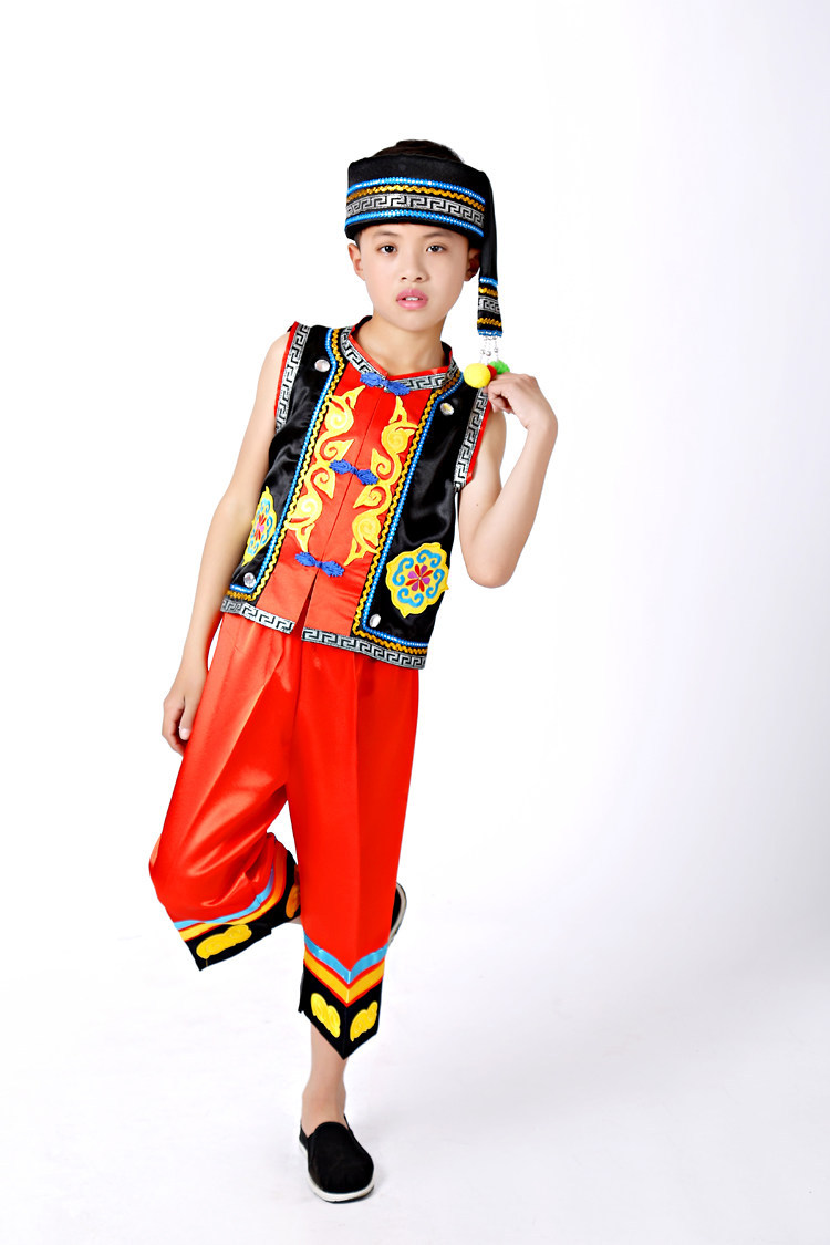 男童少数民族表演服汉族拉祜族锡伯族土族演出服装侗族彝族舞蹈服