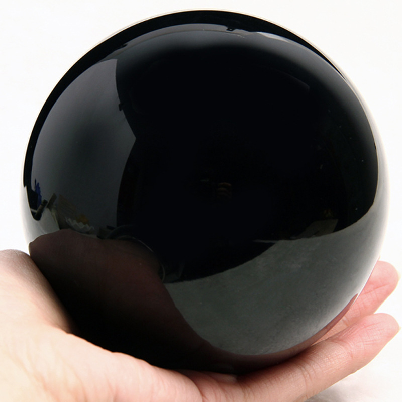 天然黑曜石水晶球 黑色黑曜石球开业水晶礼品 办公室客厅玄关