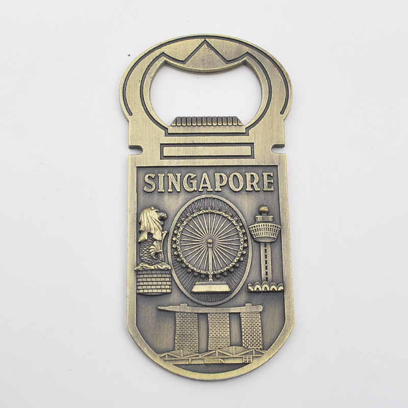 singapore scenic spot refridgerator magnets merlion famous logo building multi-function bottle opener crafts customization