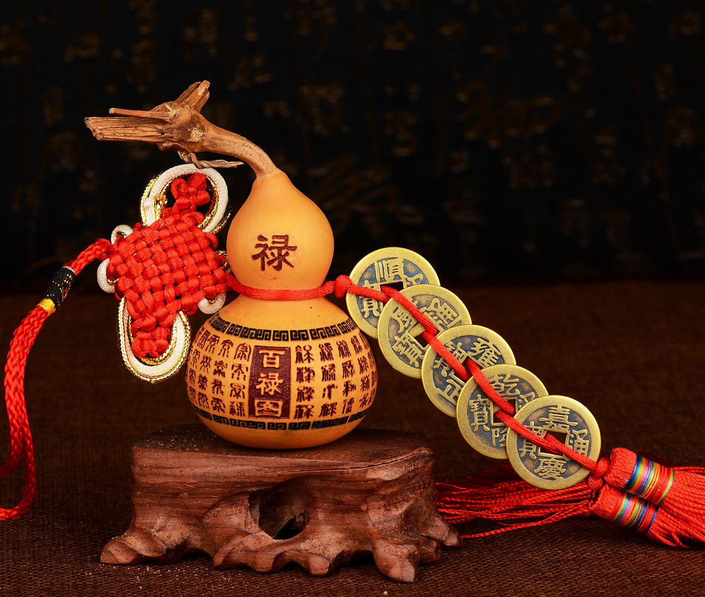 刻字葫芦五帝铜钱挂件摆件礼品批发