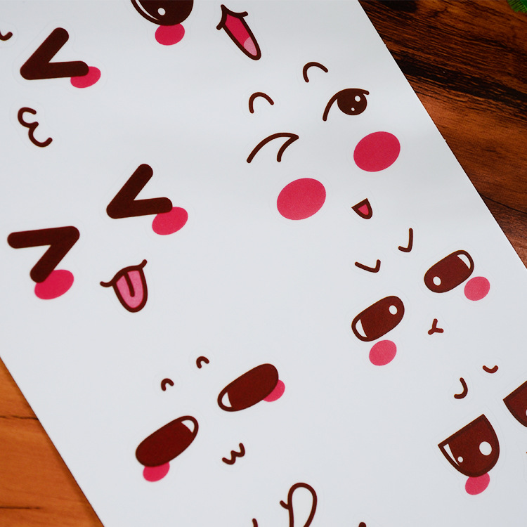 【异形透明pvc不干胶定制 卡通表情不干胶贴 儿童贴画不干胶批发】价