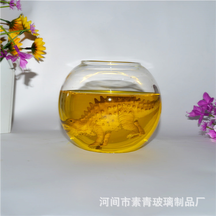 纯手工吹制 12cm鱼缸 培微高硼花瓶摆设