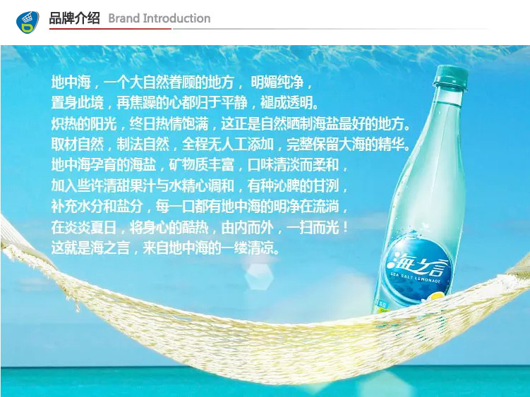 海之言海盐柠檬果味饮料500mlx15瓶箱深圳区域