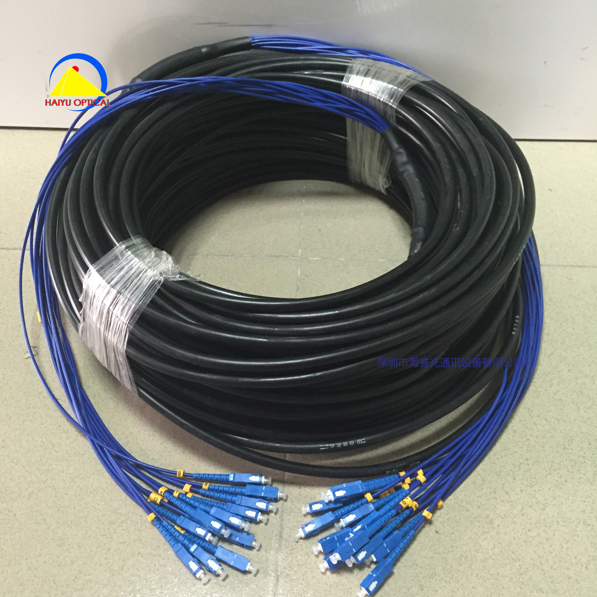 布线专用sc-sc单模12芯gyxtw/gyts室外铠装防水抗拉光纤跳线100米