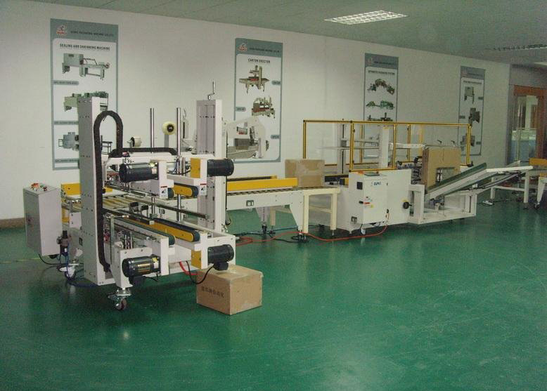 米思恩开箱封箱折盖封箱角边封箱井字打包一体包装线苏州生产厂商