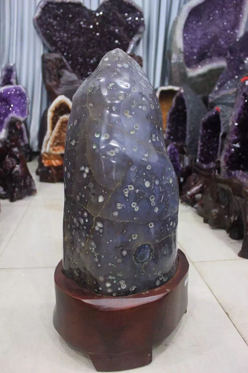 乌拉圭天然玛瑙紫水晶聚宝盆紫晶洞晶洞消磁无水泥全抛光玛瑙