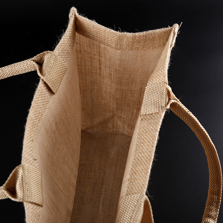 制造加工优质针织麻布麻线编织袋手提方底袋订做麻布袋