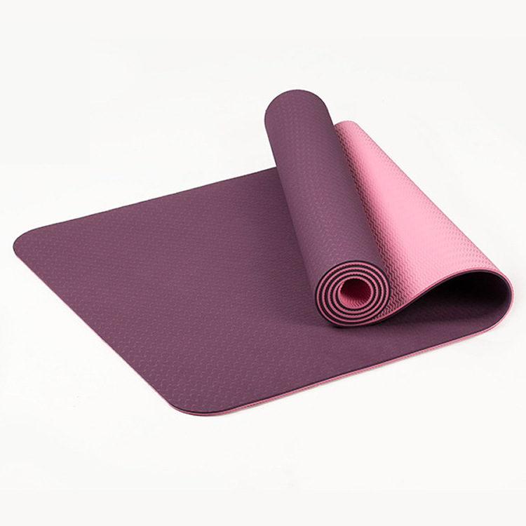 TPE Two-Color Yoga Mat 6mm Lengthened Fitness Mat Non-Slip TPE Yoga Mat