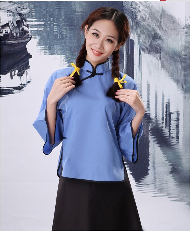 民国女学生装五四青年 学生毕业服装表演服 舞台剧服装4227