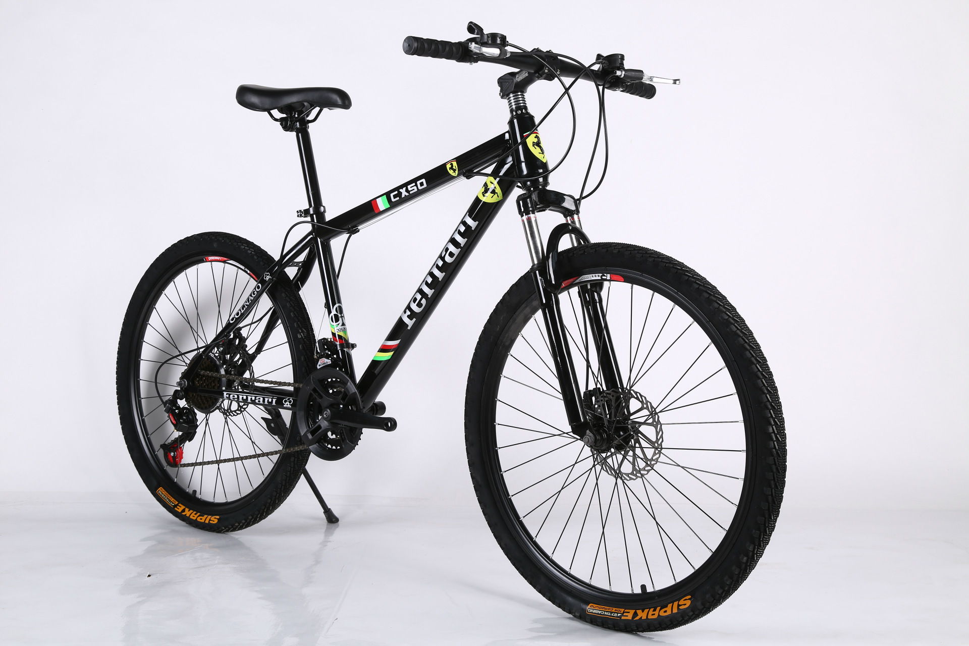 新款山地车 自行车 21速双碟刹 减震变速自行车 批发 一件代发