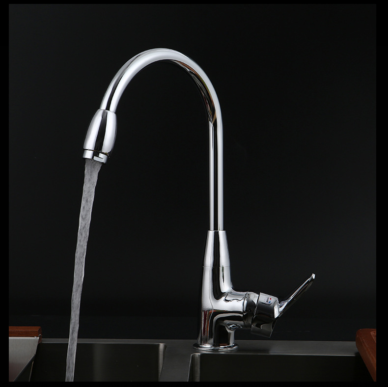厂家直销 锌合金丹顶鹤菜盆水龙头 抬启式厨房龙头