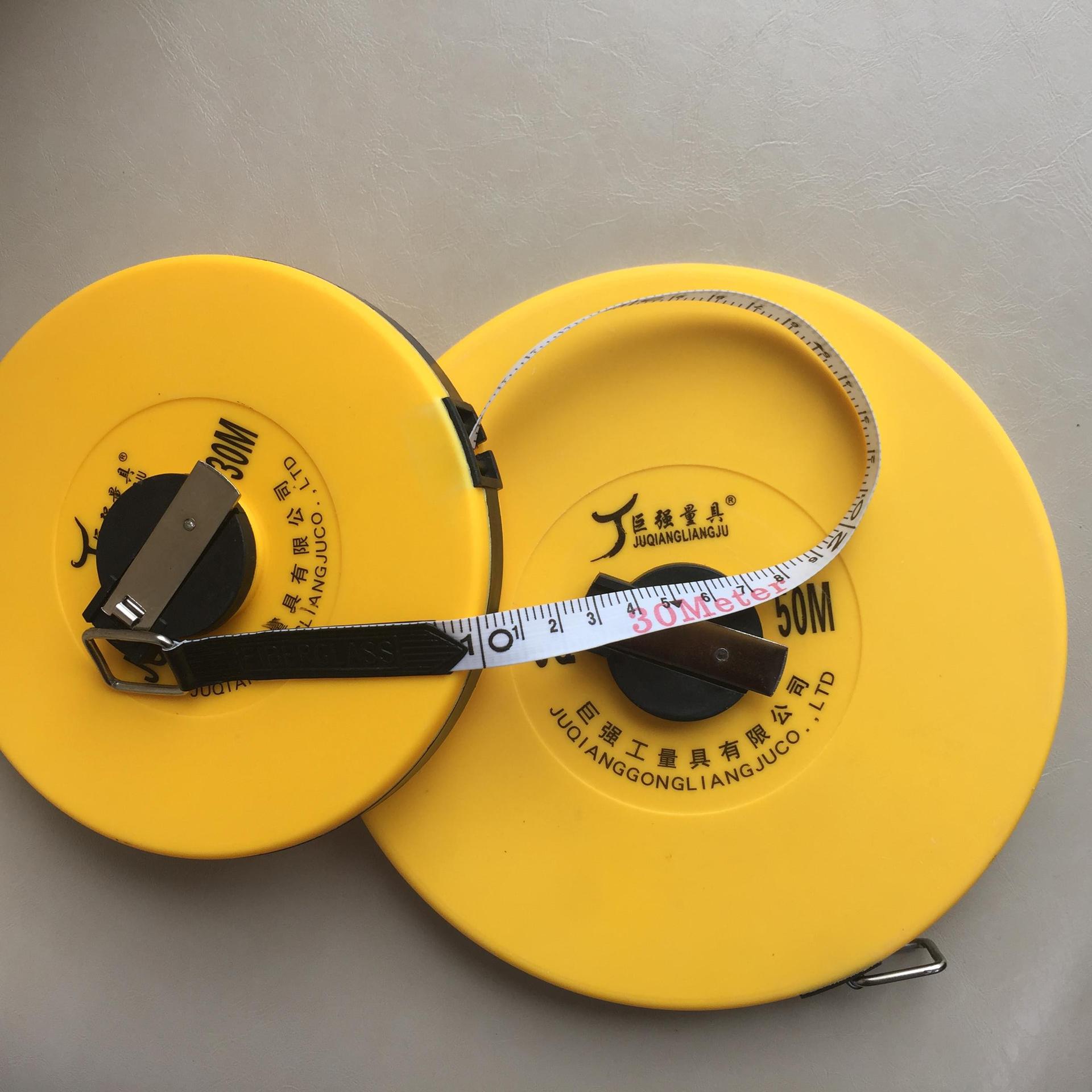 厂家定做加工20米50米100米布尺皮尺纤维尺100米钢架尺非标卷尺