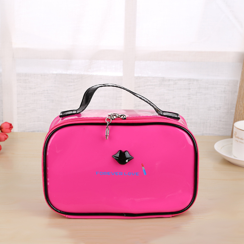 Korean New Pu Cosmetic Bag Hot Selling Travel Large Capacity Portable Toiletry Bag Portable Cosmetics Storage Bag