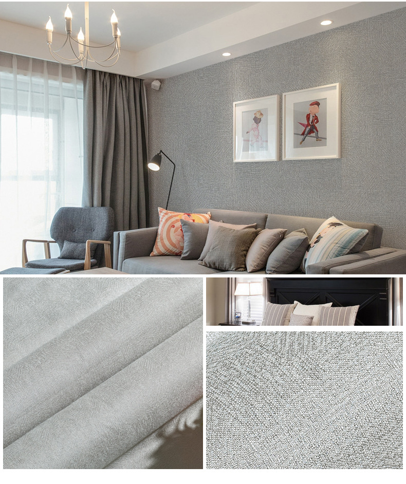 现代简约素色纯色无缝墙布壁布 客厅卧室家装电视背景墙厂家批发