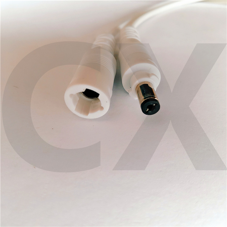 供应5521dc带锁扣带防水公母插头5521防水dc线电源线插头线