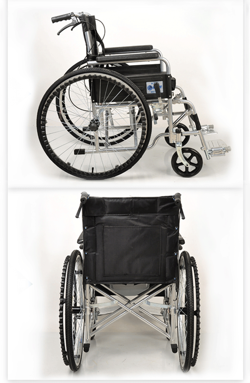 厂家供应 加厚钢管高靠背全躺轮椅 折叠带坐便轻便便携老人轮椅