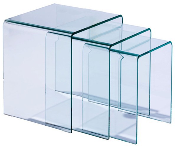 供应站 4mm90度弯型玻璃 定制加工弧形家具玻璃 热弯玻璃台子