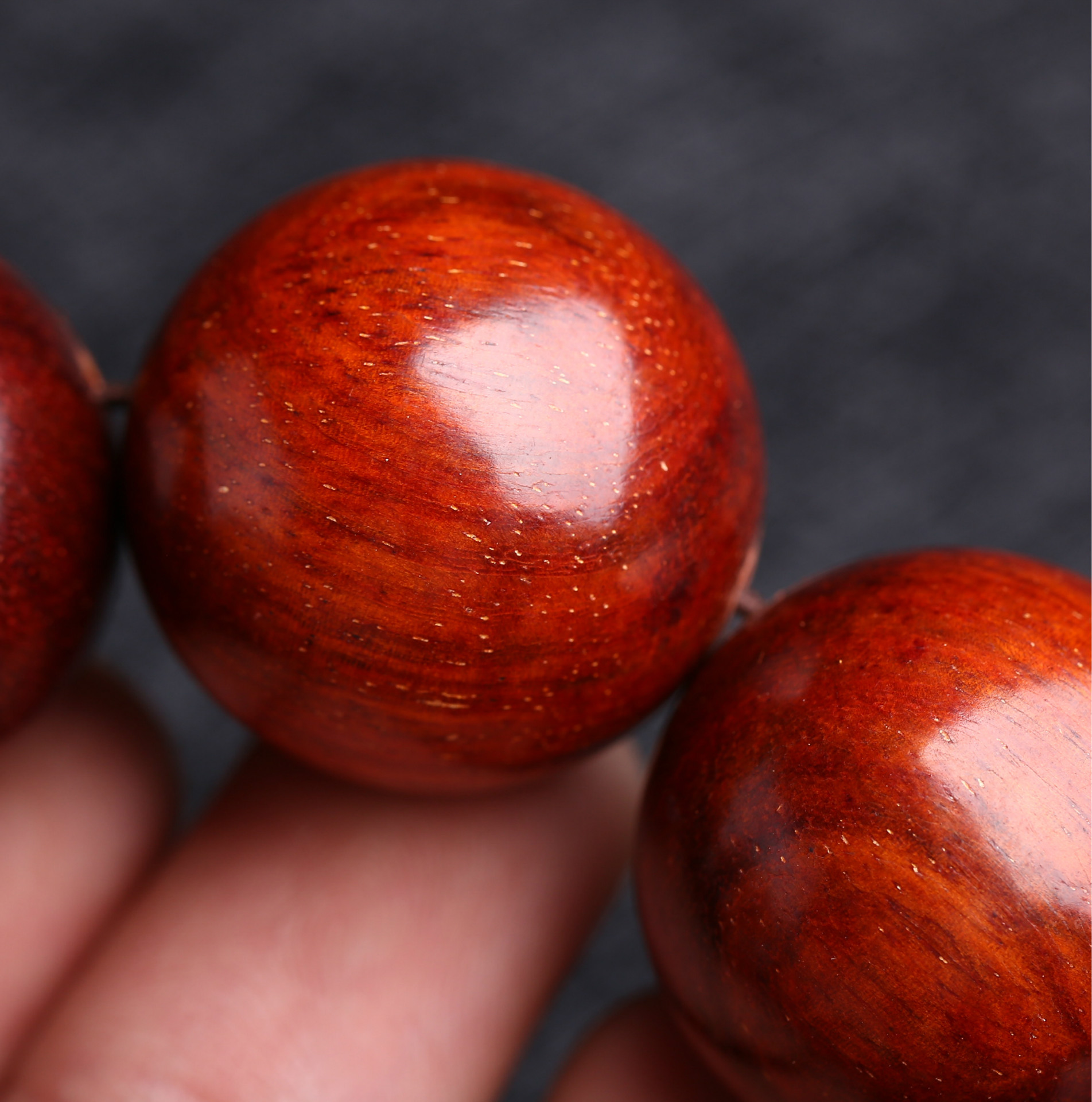 正宗印度老料鸡血红小叶紫檀佛珠男款手串 小叶紫檀木批发 檀木