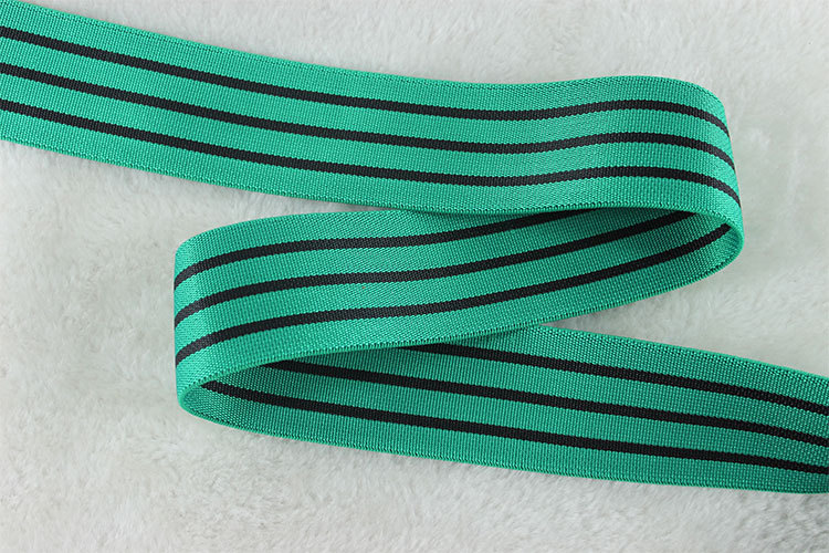 【tqp认证】常规松紧带 绿黑双色条纹松紧带 尼龙乳胶丝弹.