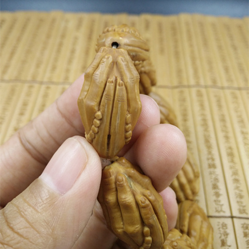 橄榄核雕 橄榄核手串 一心向佛 佛手 手链批发 - 工艺品批发交易网