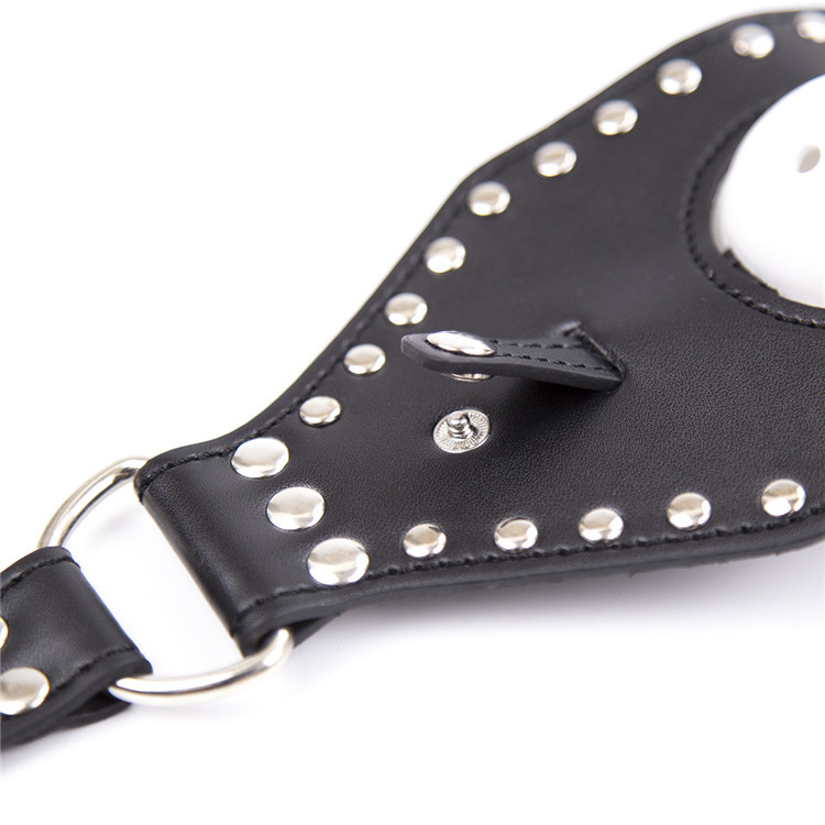 黑色皮革可拆卸口球 夫妻玩具情趣束缚口枷 红色套头性保健品口塞