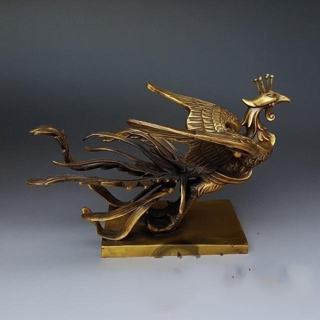 特价开光纯铜大号凤凰风水铜器摆件招财纳福升官家居装饰乔迁礼品