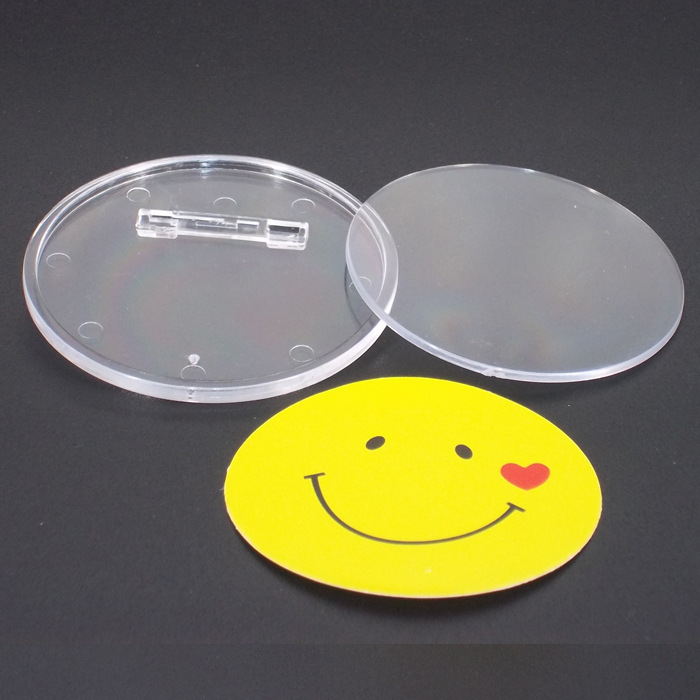 40mm透明亚克力胸牌 胸牌工号牌 徽章 工作证 不含图片 厂家直销