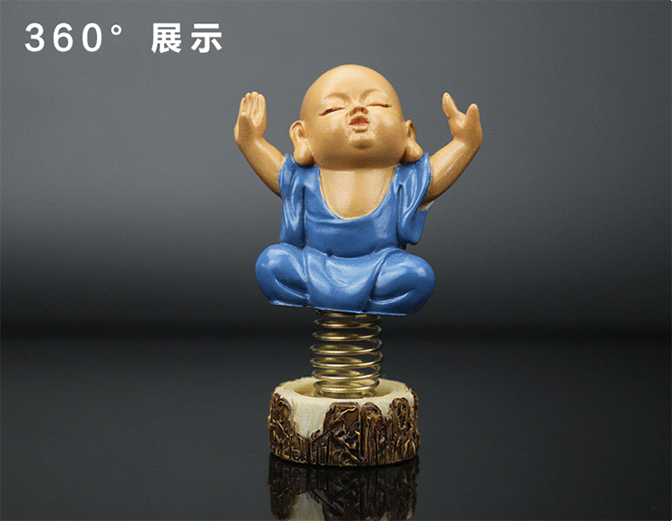 公仔 创意可爱公仔车载内饰品保平安玩偶小沙弥 汽车摆件摇头小和尚
