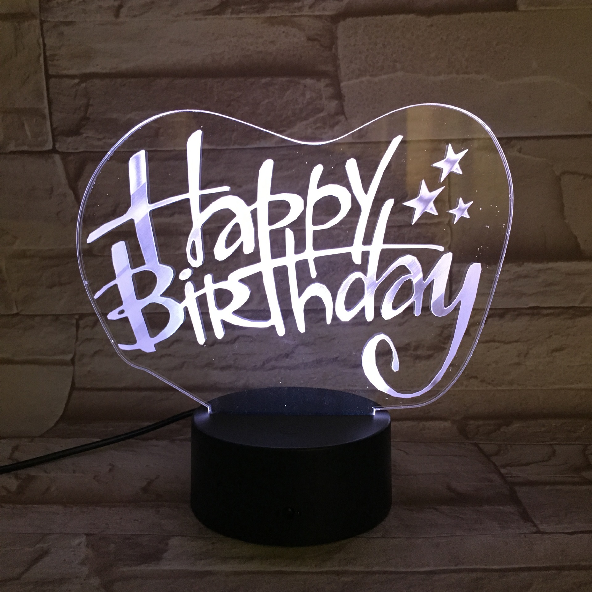 happy birthday视觉灯 生日气氛小夜灯卧房摆件台灯景观灯展厅灯