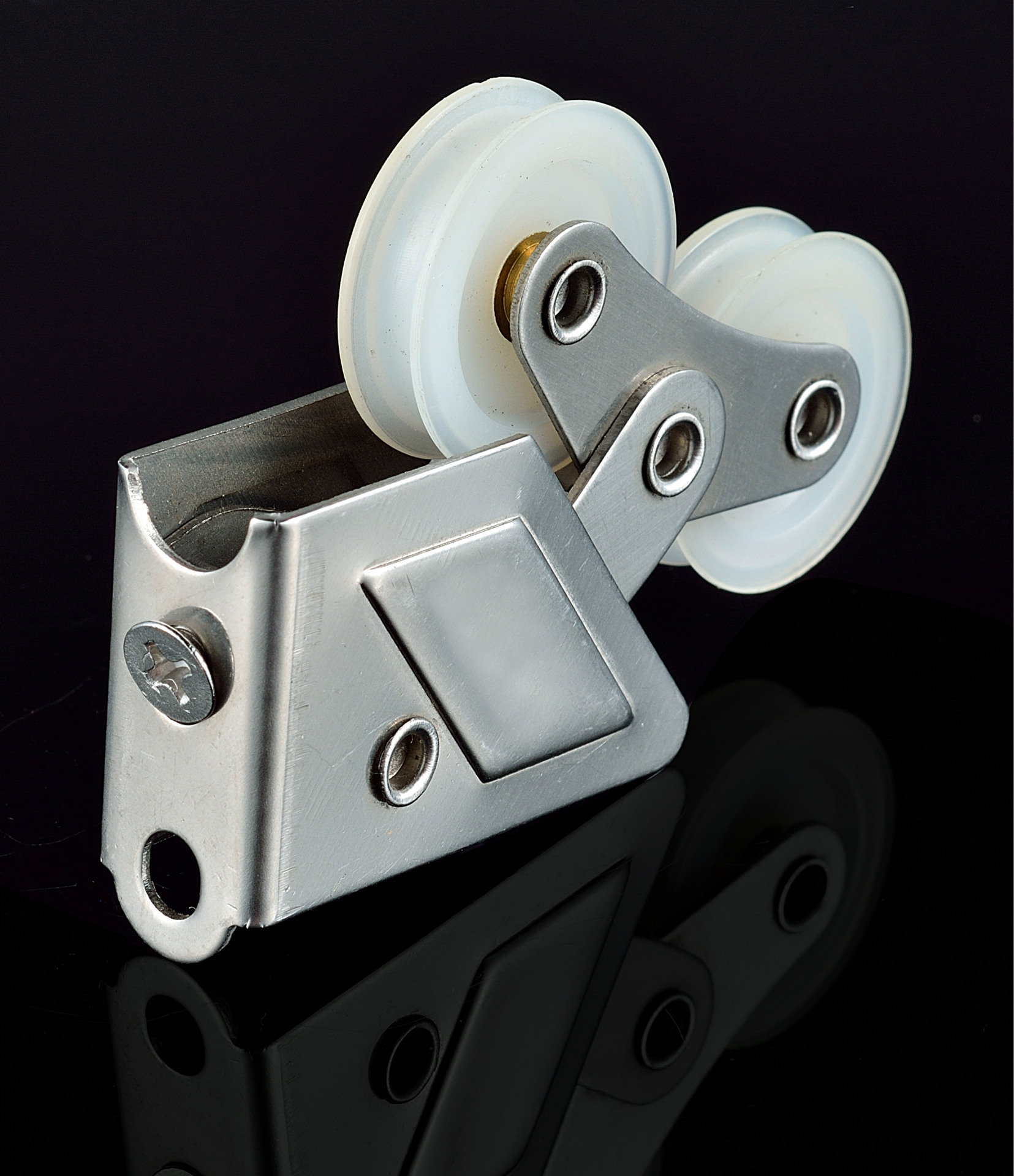 厂家供应优质不锈钢窗滑轮固定2008圆尾可调节双轮合金门窗配件