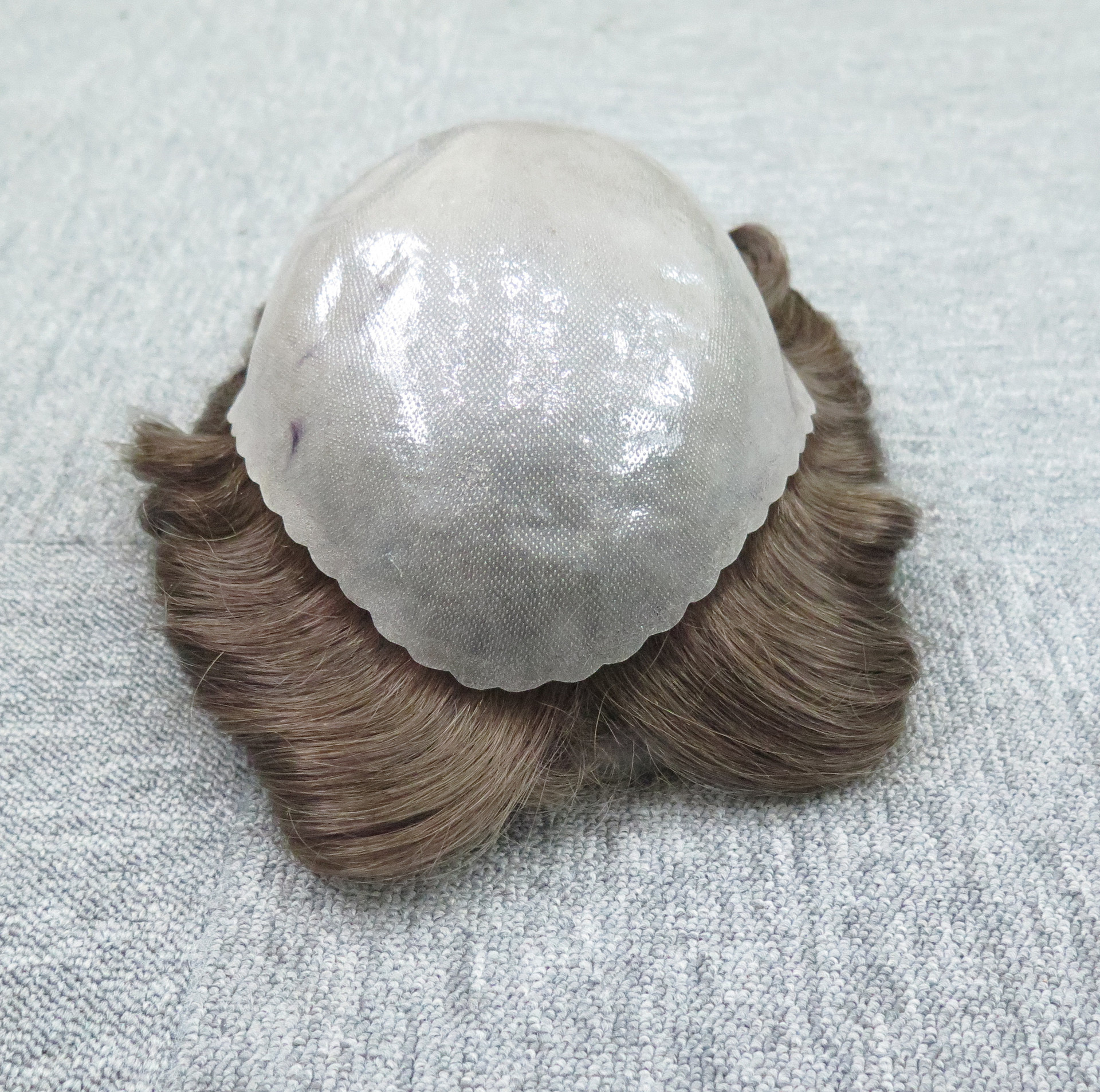 厂家直销 高品质 真人发 男士发块 发套 toupee 外贸爆款