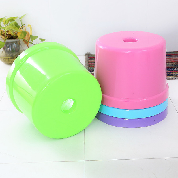 时尚塑料圆筒凳子浴室加厚矮凳儿童卡通凳子家用椅子