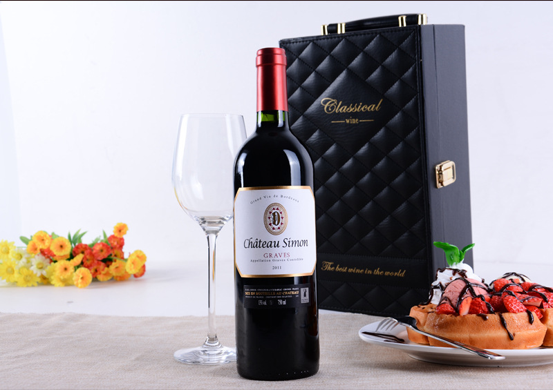 西蒙酒庄格拉芙礼盒装红酒赤霞珠干红葡萄酒法国红酒
