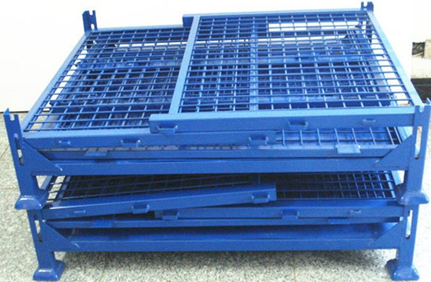 折叠金属周转箱载货周转筐可收纳货架仓储物流堆垛架东莞货架直销