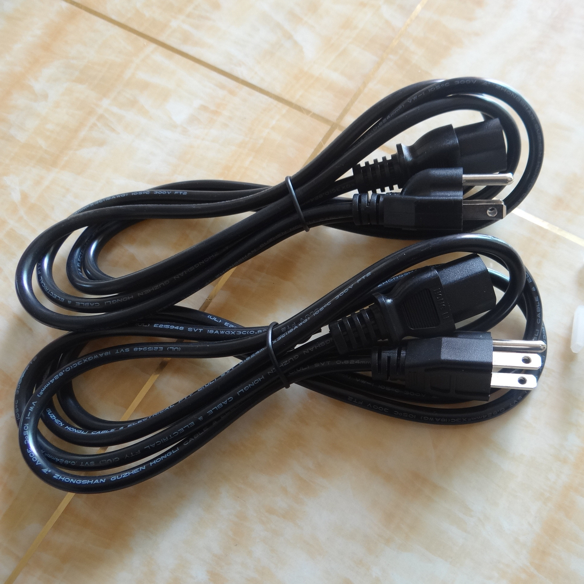 美规插头电源线美规三芯ul弹簧线上锡电源线 美规两芯八字尾