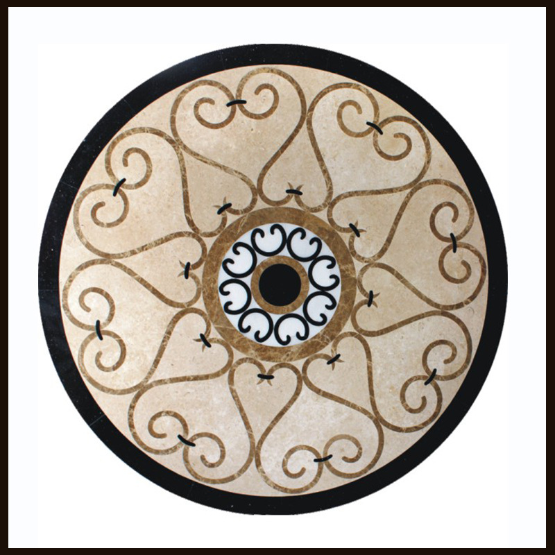 定制高级酒店地面水刀拼花 大理石地面拼花 大堂地面水刀拼花