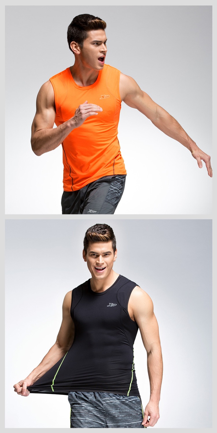特步男运动背心2016夏季新款无袖透气吸
